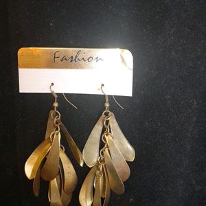 Long Beautiful Earrings Golden IN Colour