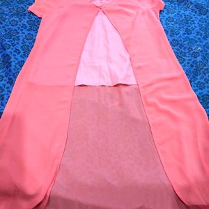 Pink High Low Kurti