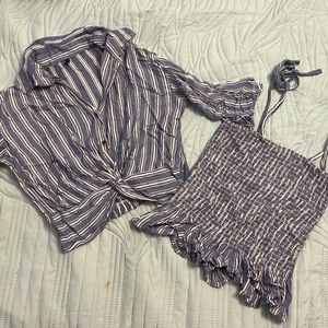 Co Ord Set Top And Tshirt Cover Up