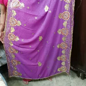 Purple Heavy Work Dupatta