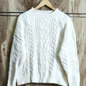 Designer Cream Colour Sweater Size-44