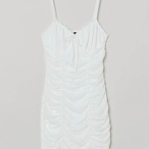 H&M White lace Trimmed draped Dress