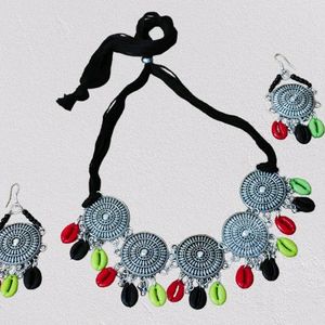 Brand New Boho Design Dokra Oxidised Necklace Set