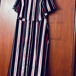 Women Striped A-line Dress