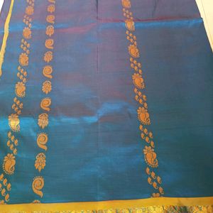 Peacock 🦚 Color Silk Saree (Double Shaded)