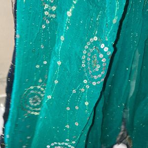 Blue diamond saree