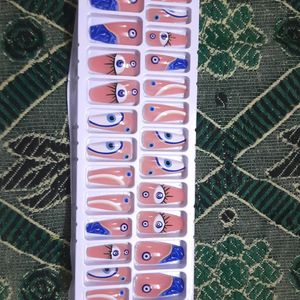 Reusable|Washable Korean EVIL EYE Nails-Set Of 24