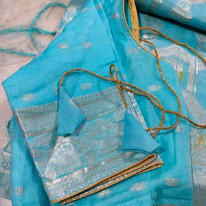 Banarasi Cotton Linen Saree