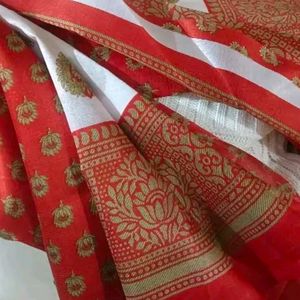 Red And White Saree