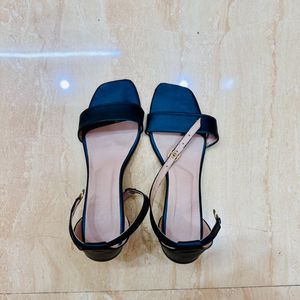 Ankle Strap Black Block Heels