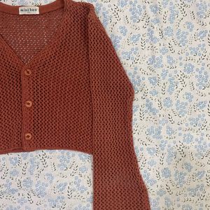 Rust Mini Bee Cardigan Top