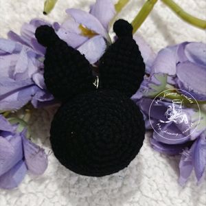 Amigurumi Kuromi Face Keychain