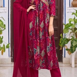 Floral A-Line Kurta Set