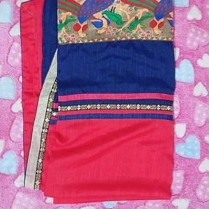 Paroot And Peacock Design Saree