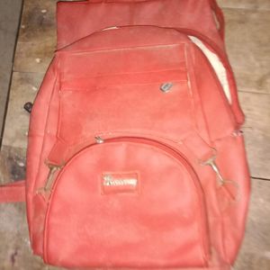 Red Leather Bag Pack