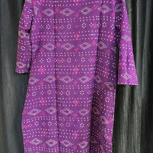 Purple Polka Dot Cotton Kurta