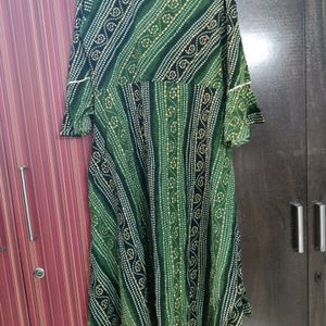 Anarkali Green Kurti