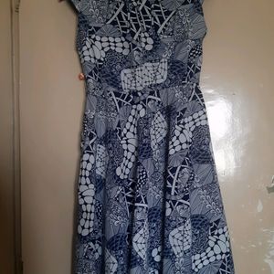 Blue Dress With Moss Patterns And Designs 👗