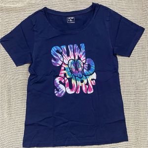 Navy Blue Rubber Print Tshirt