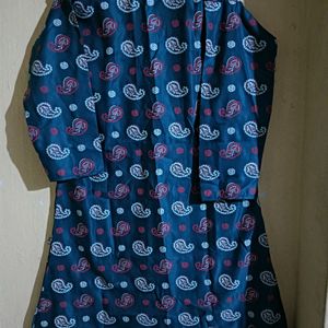 Printed Blue Kurtha For Women