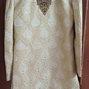 Groom Sherwani Golden & Maroon Color