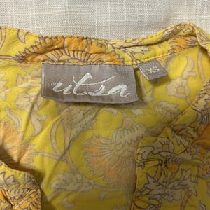 XS Women Yellow kurti By UTSA