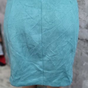 Sea Green Suede Skirt