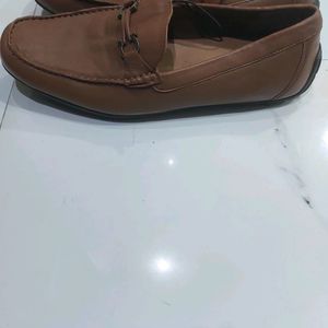 GENUINE LEATHER DARK TAN UNUSED LOAFERS FOR MEN