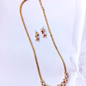 Gold Plated Mangal sutra With Red Stone / Chain