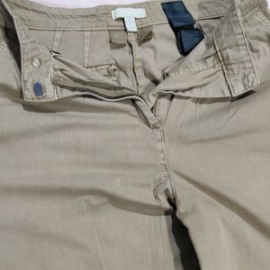 Khaki Gathered Bottom Pants