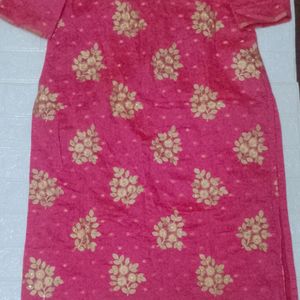 New🥰 Cute Shiny Pink PartyWear kurti With Lining