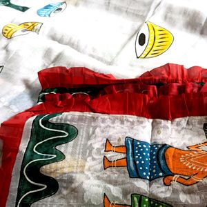 Hand Painting Bengal Handloom Jamdani Saree