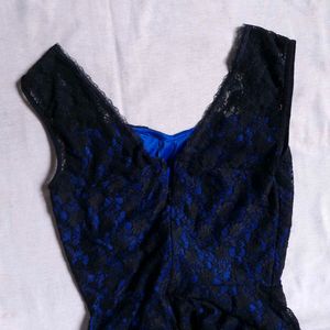 Y2k Gothic Lace Blue Dress Midi Pinterest Coquette