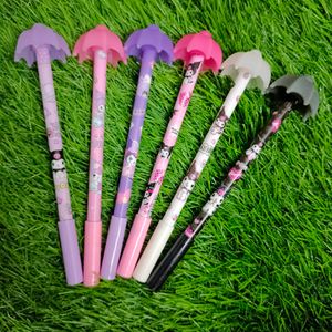 Set Of 6 Sanrio Kuromi Umbrella Gel Pens