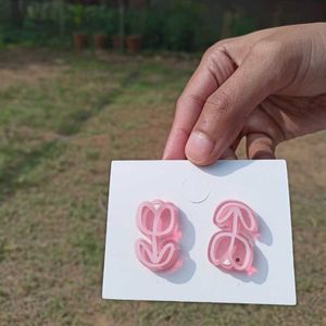 Cute Pink Acrylic Earrings - Brand New