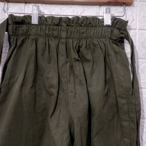 Max Women Olive Cotton Pant | Waist 26 | Hip 30 |