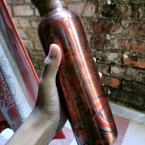 Copper Bottle 1 Litre With Rubber Seal.