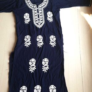 Navy blue new embroidery kurta