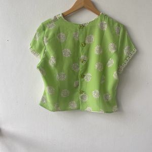 Lemon Green Chiffon Top