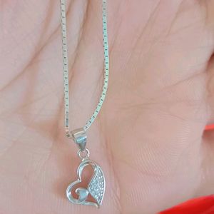 Silver Heart Pendent Beautiful Chain