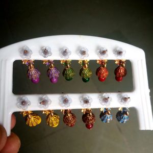 Set Of 6 Multiple Colored Earrings