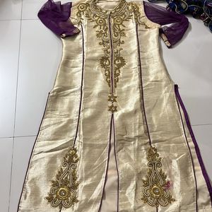 Golden Silk Kurta For Women