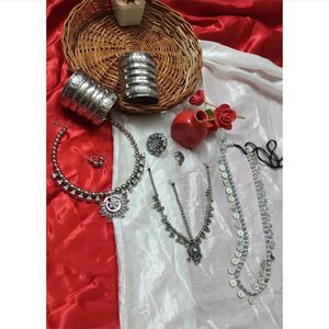 Beautiful Silver Oxidized Navratri Jewellery🥰