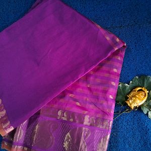 Purple Pattu Saree With Gold Zari Work