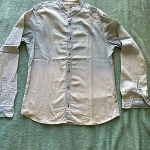 Blue Chinese Collar Shirt