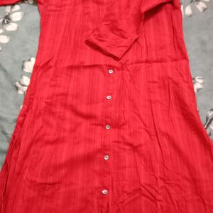 Red Cotton Kurta