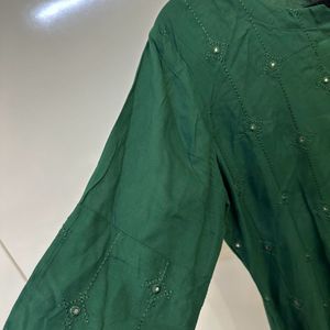 LIBAS L Size Brand new Green Mirror work Kurta