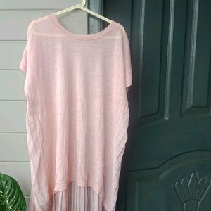 Peach Pleated Top