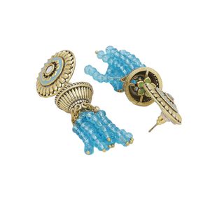 Gwalior Dome And Tassels Drop Earrings