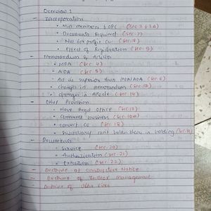 Ca Inter Paper 2 Corporate Law Handwritten Notes